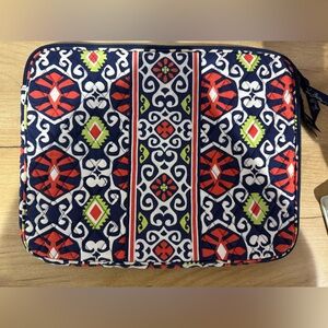 Vera Bradley Sun Valley Laptop Case Soft Sleeve Zip Case Quilted w/ Pocket 14” O